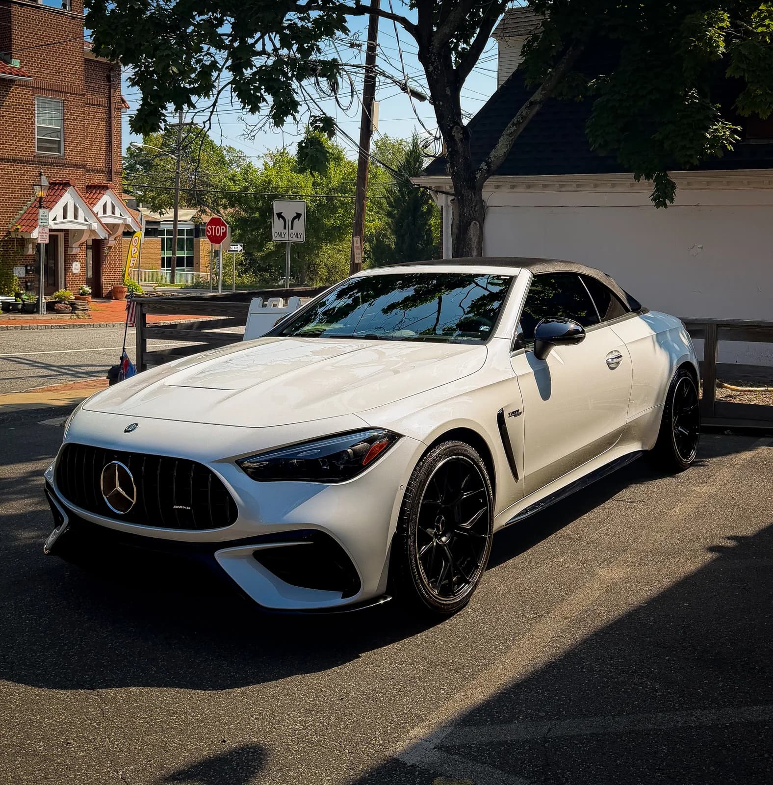 Mercedes-AMG CLE 53 in Diamond White with black wheels at CleanWorx Basking Ridge