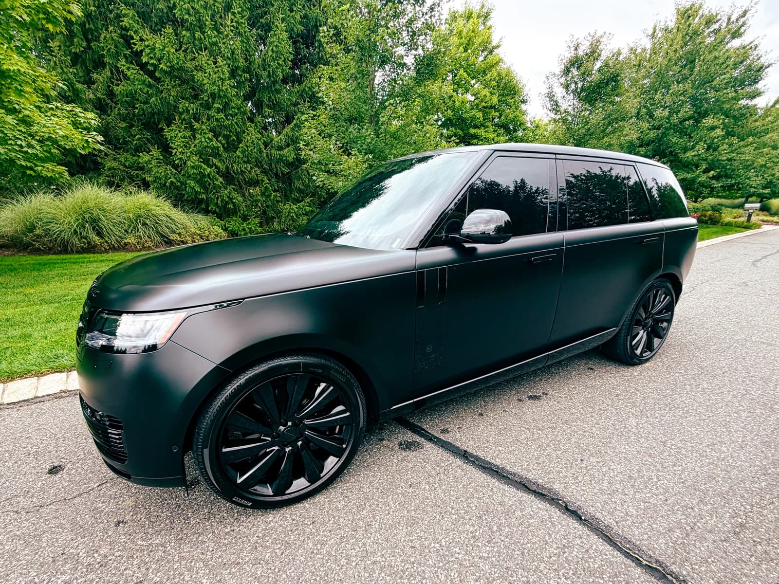 New Range Rover in satin matte black wrap detailed and ceramic protected